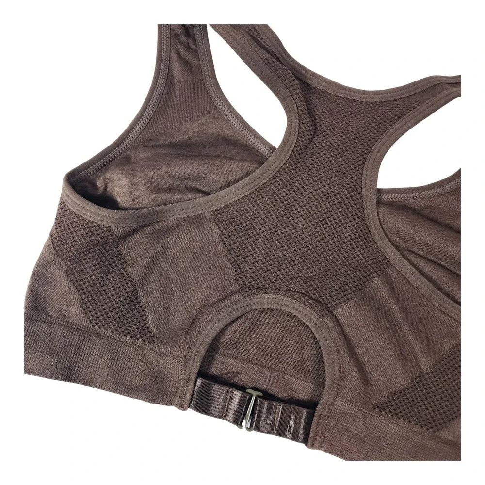 Angelina Brown Racerback Sports Bra‎ Mesh Seamless SE2001 Mens L/XL NEW